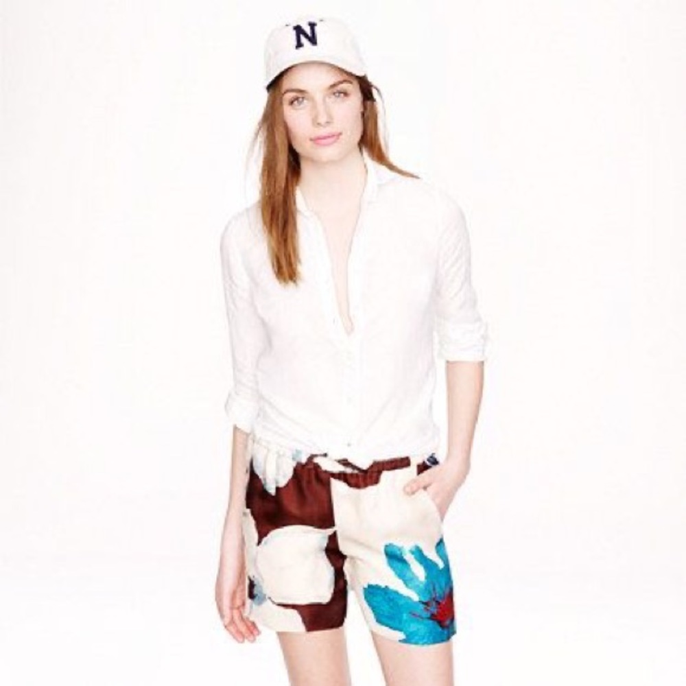 J. Crew Collection Overblown Floral Short in Silk